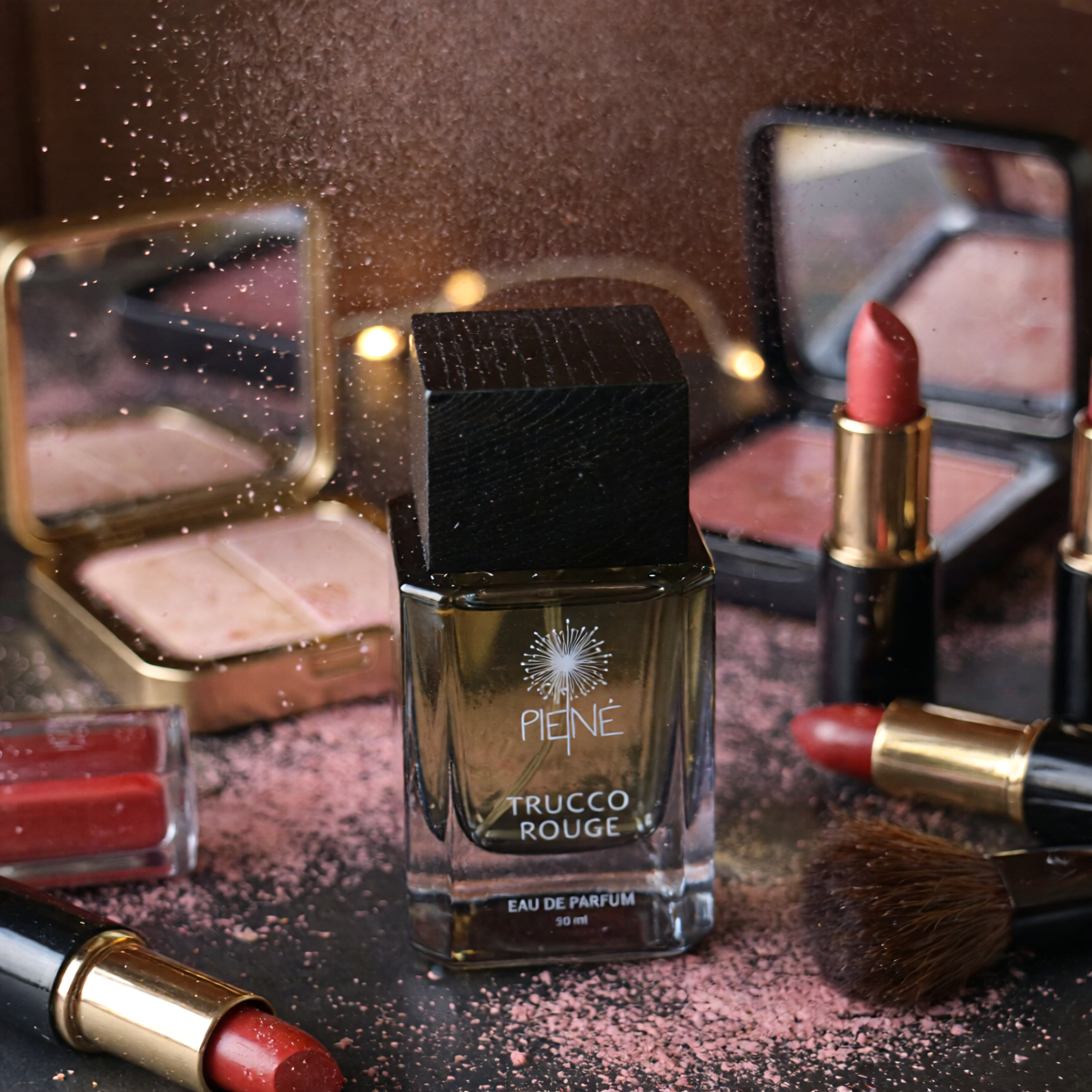 Trucco Rouge perfume bottle – powdery lipstick and vanilla scent Feminine perfume inspired by vintage makeup – Trucco Rouge Eau de Parfum