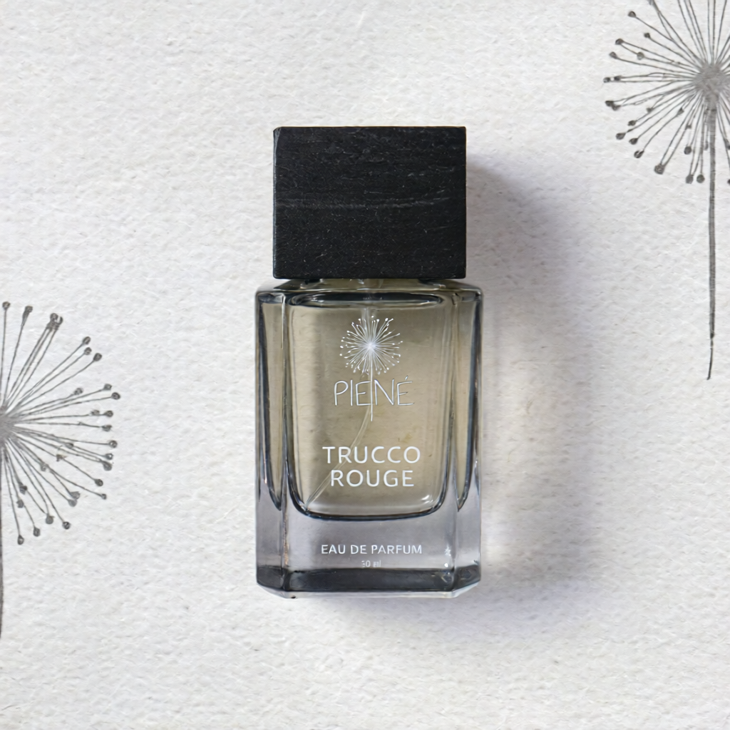 Trucco Rouge perfume bottle – powdery lipstick and vanilla scent Feminine perfume inspired by vintage makeup – Trucco Rouge Eau de Parfum