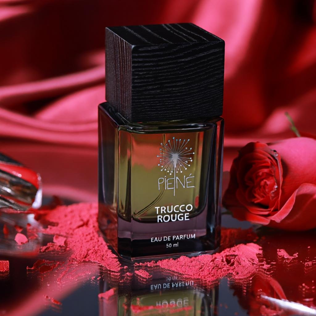 Trucco Rouge perfume bottle – powdery lipstick and vanilla scent Feminine perfume inspired by vintage makeup – Trucco Rouge Eau de Parfum