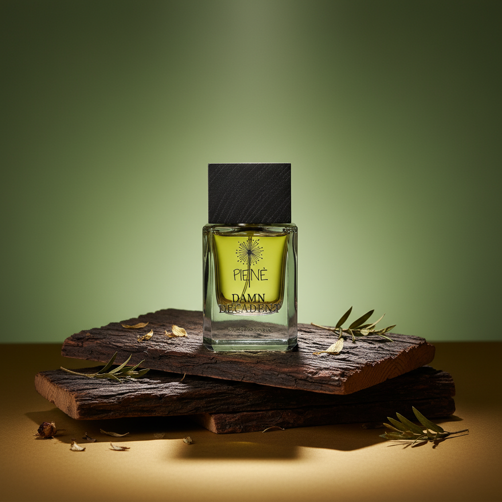 Damn Decadent luxury perfume bottle – niche woody amber fragrance