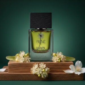 Damn Decadent unisex perfume bottle – green tea, honey and sandalwood fragrance